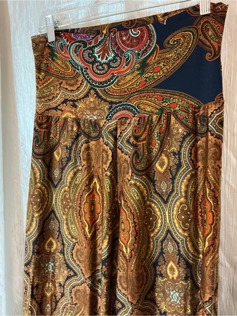 Wide Leg Paisley Print Pants in Brown - Picture 4 of 5